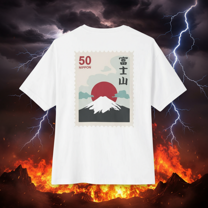 Japanese-Inspired Unisex Boxy Tee: Oversized Graphic T-Shirt, Casual Wear, Streetwear, Gift for Japan Lovers, Travel Inspired