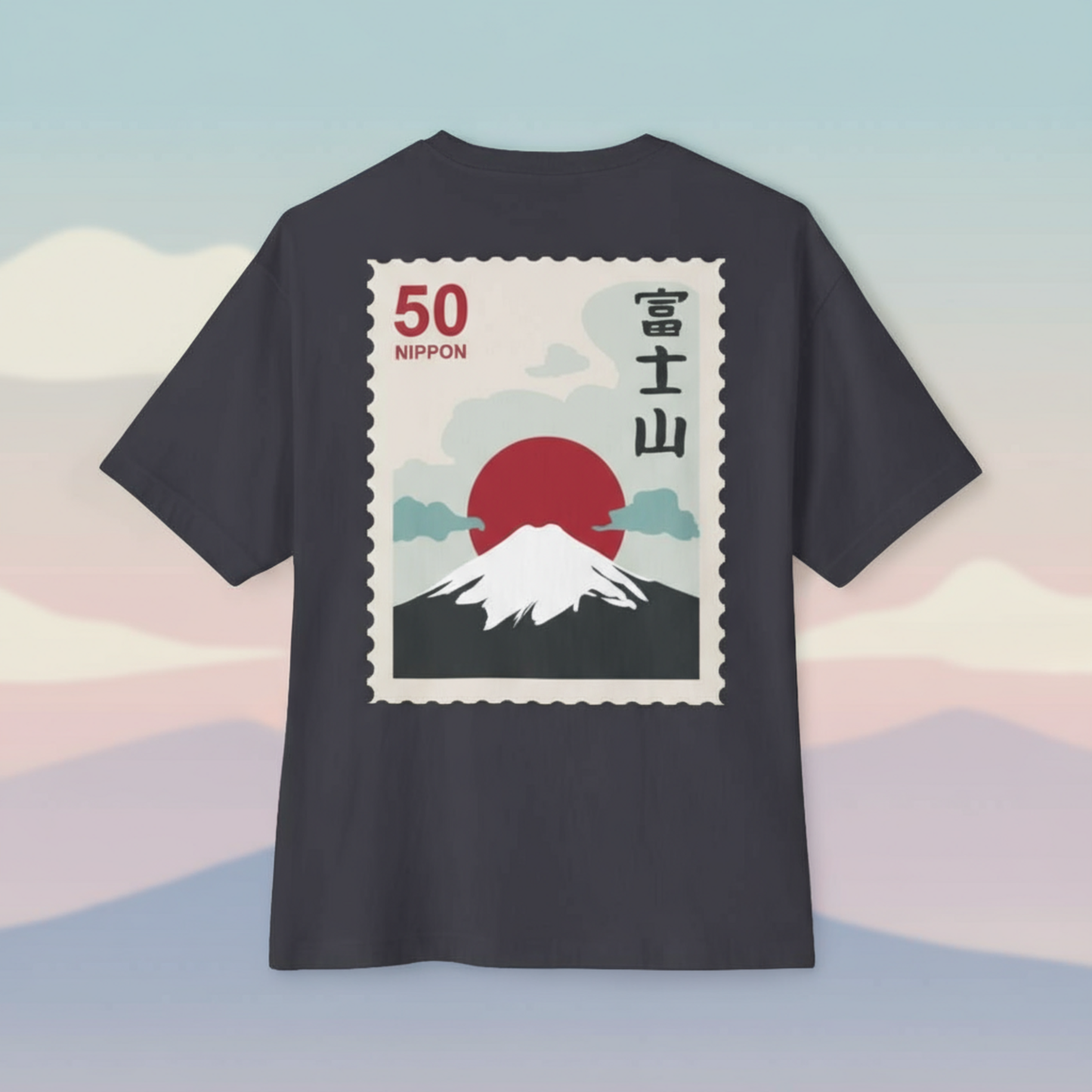 Japanese-Inspired Unisex Boxy Tee: Oversized Graphic T-Shirt, Casual Wear, Streetwear, Gift for Japan Lovers, Travel Inspired